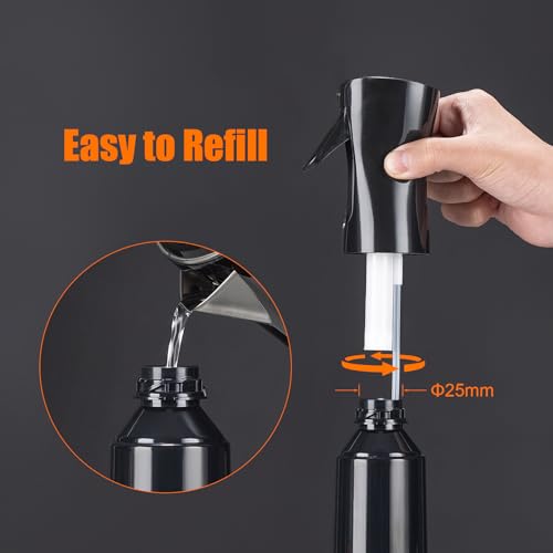 10OZ Continuous Spray Bottle - Hair & Face Ultra Fine Mist Spray Bottles, Refillable Empty Water Sprayer, Leak Proof Portable Spray Bottles for Hairstyling, Skincare, Plants, Cleaning, Pets, Travel - size: 10.1 Ounces