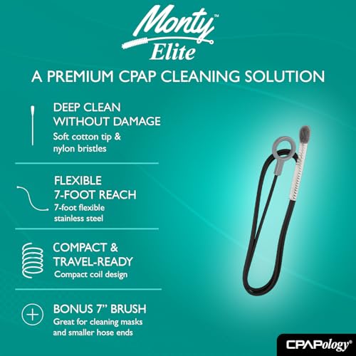 Monty Elite Premium CPAP Tube Brush Cleaner (Small (Fits 12mm Tube)) - size: Small (Fits 12mm Tube)