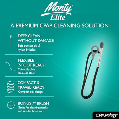 Monty Elite Premium CPAP Tube Brush Cleaner (Small (Fits 12mm Tube)) - size: Small (Fits 12mm Tube)