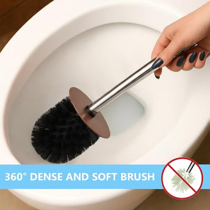 Deep & Sturdy Toilet Bowl Brush with Holder - Doughnut Bowl Brush - Durable Scrubbing - Toilet Cleaners - Household Essentials - Bathroom Cleaner - Cleaning Supplies - Household Supplies - color: Doughnut