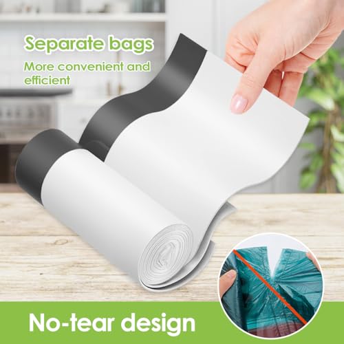 Teivio 1.6 Gallon 120 Counts Strong Drawstring Trash Bags Garbage Bags, Small Bathroom Trash Can Liners, Plastic Waste Basket Liners for Home Office Kitche, White - style: 1.6Gal-White-120pcs-Drawstring