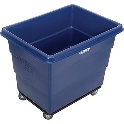 Global Industrial 12 Bushel Plastic Bulk Box Truck, Steel Chassis Base, 1000 lbs. Capacity, 4" Non-Maring Rubber Casters, Blue, 38-2/5"L x 28-9/10"W x 33" H - color: Blue