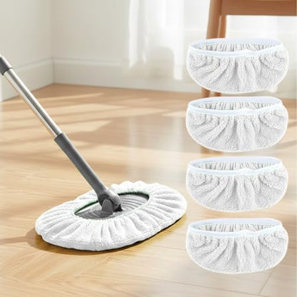 4 Pack Reusable Microfiber Mop Pads - Dry Sweeping Cloths & Wet Mopping Cloths - Washable Wet Pads Refill for Mopping Floors (Mop is not Included), White - color: White 4-pack