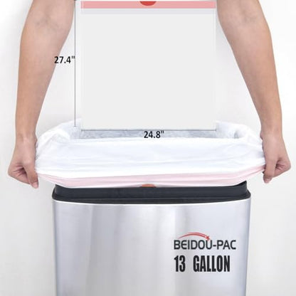 BEIDOU-PAC 13 Gallon Trash Bags Drawstring, 500 Count, White & Unscented Garbage Bags, Multi-purpose Tall Kitchen Trash Bags Can Liners for Business Home Commercial and Industrial - style: 13 Gallon |500 Count