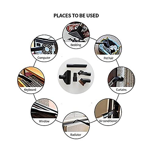 32mm Vacuum Attachments Accessories, Vacuum Cleaning Set Brush Nozzle Crevice Tool with 35mm to 32mm Hose Adapter 5pcs