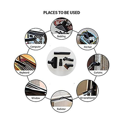 32mm Vacuum Attachments Accessories, Vacuum Cleaning Set Brush Nozzle Crevice Tool with 35mm to 32mm Hose Adapter 5pcs