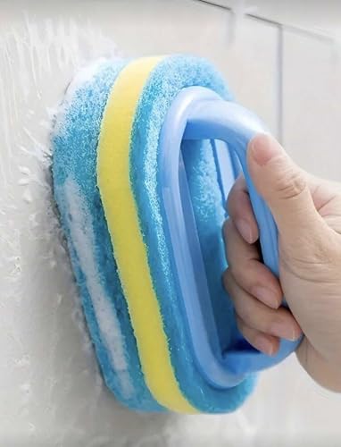 Cleaning Brush for Bathroom Kitchen Bathtub Toilet Cleaner All Purpose Shower Sponge Scrubbing Brush with Ergonomic Handle