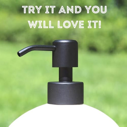 Kapitan Soap Dispenser Pump Replacement Head Black Spare Stainless Steel 28Mm Brushed Finish - size: 2 Pieces - Black