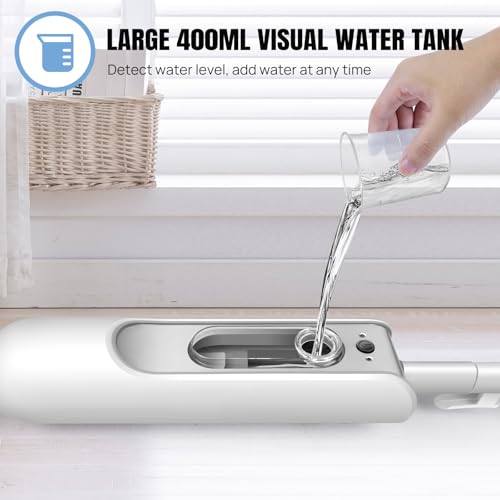 Steam Mops for Floor Cleaning, Handheld Steam Cleaner with 400ml Water Tank & 15.8ft Power Cord for Furniture Couch, Hardwood Laminate Tile Floor Steamer with 2 Reusable Pads