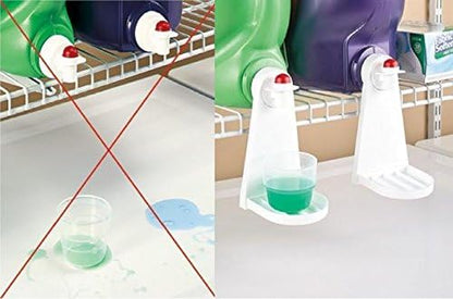 Liquid laundry detergent and fabric softener gadget (Pack of Two), fits most economic sized bottles, no more drips or mess
