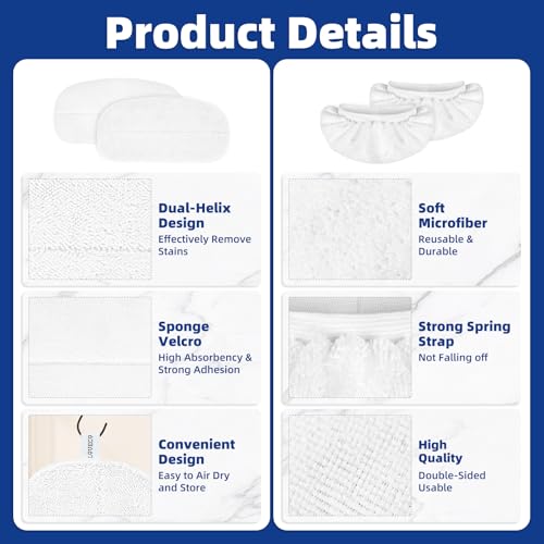 LOVECO 4 Pack Steam Mop Pads + 4 Microfiber Small Cloths Compatible with KGHKGH & Sprobil & Rvwsx Steam Mop Steam Cleaner, Washable Steam Mop Replacement Pads for Scratchfree Floor Cleaning