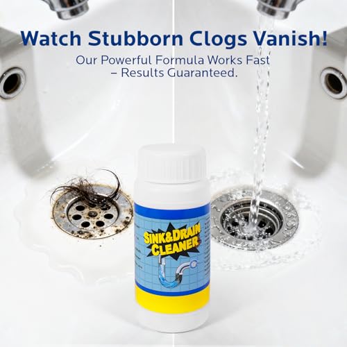 Sink and Drain Cleaner Powder Kit: Fast-Acting Clogged Pipe Opener for Kitchen Bathroom Pipes and Floor Drains - Drain Clog Remover for Routine Home Plumbing Maintenance (5 pack) - size: 5 pack
