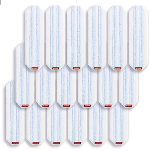 Mop Head Replacement Pads for O Cedar H2pro Flat Mop System, 18 PCS Reusable & Washable Microfiber Replacements Pads for Various Floors, Blue and White Stripes - size: 18 PCS - 15.95” x 4.33”