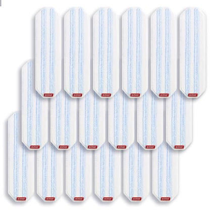Mop Head Replacement Pads for O Cedar H2pro Flat Mop System, 18 PCS Reusable & Washable Microfiber Replacements Pads for Various Floors, Blue and White Stripes - size: 18 PCS - 15.95” x 4.33”