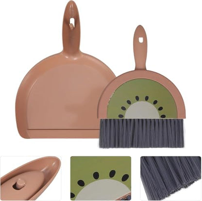 Small Dustpan and Brush Set, Kiwi Mini Dustpan and Brush Whisk Broom,Kiwi - color: Kiwi