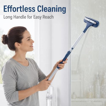 Window Screen Cleaning Brush, 2026 Upgraded 3 in 1 Mesh Cleaner Brush, Window Screen Cleaner Tool with Squeegee, Multifunctional Screen Brush, Double Sided Wet & Dry Dual Use (Blue )