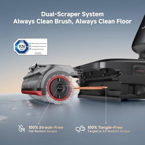 DREAME Aero Pro Steam Wet Dry Vacuum Mop, 392℉ Steam Cleaning, 28kPa Suction, 3.88in Ultra-Slim Vacuum Mop Combo, 0 Hair Tangle for Pet Owner, Heated Brush Wash, Hot Air Drying, Up to 70min Runtime