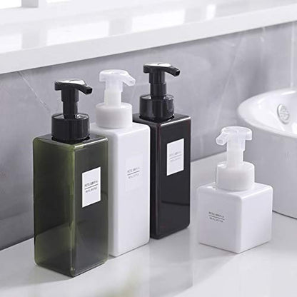 UUJOLY Foaming Soap Dispenser 650ml (22oz) Refillable Plastic Pump Bottle for Liquid Soap, Shampoo, Body Wash (2 Pcs) (Amber) - color: Amber, size: 22 oz (2 Pack)