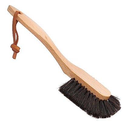 Redecker Dish Brush, Horsehair, Curved Handle – Wrap-Around Bristles for Corner Cleaning, Made in Germany - size: Single Unit, 10-1/2-Inches