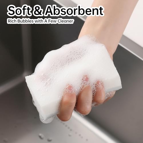 JOYMOOP Textured Clean Sponges, Dual-Sided Non-Scratch Soft Scrub Dish Sponge, Safe for Non-Stick Cookware, Kitchen and Household Cleaning, 12 Pack [Grey & White] - color: Gray & White [12 Pcs]
