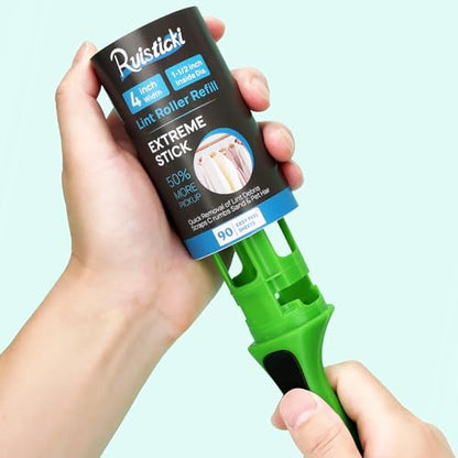 4 inch Lint Roller Refills for Evercare Extreme Stick All Purpose Lint Roller Standard Sticky Roller Refills 6 Pack 90 Sheets per Refill 540 Sheets Total (Inside Dia. 1 1/2 inch) - size: 4 inch (1.5'' ID)