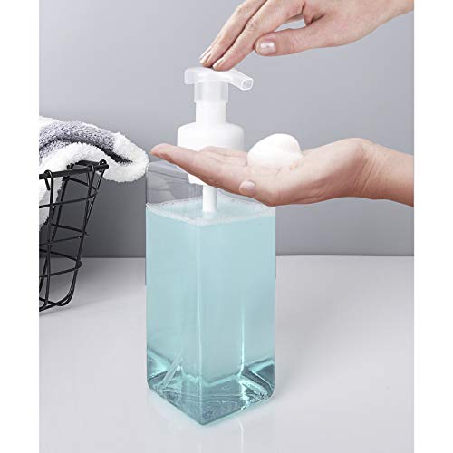 UUJOLY Foaming Soap Dispenser 650ml (22oz) Refillable Plastic Pump Bottle for Liquid Soap, Shampoo, Body Wash (2 Pcs) (Clear) - color: Clear, size: 22 oz (2 Pack)