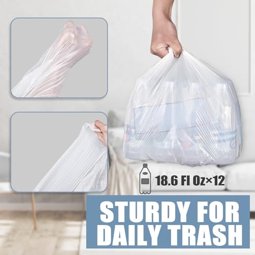 Beneval 4 Gallon Small Trash Bags, 250 Count, Unscented, Transparent, Durable, Ideal for Bathroom, Kitchen, Office, Bedroom - style: 4 Gallon-250 Count
