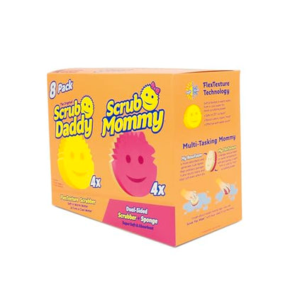 Scrub Daddy 4 Scrub Daddy Sponges & 4 Scrub Mommy Kitchen Sponges - Scratch-Free for Dishes & Multipurpose Cleaning - BPA Free & Made with Polymer Foam - Stain & Odor Resistant (16 Pack) - size: 8 Count (Pack of 2)