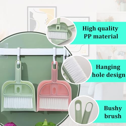 Mini Dustpan and Brush Set, Portable Exquisite Pet Waste Cleaning Kit, Hamster Sand Scooper Cage Cleaning Tool for Small Pets Guinea Pigs Hedgehogs Hamsters Chinchillas Rabbits (Pink) - color: pink