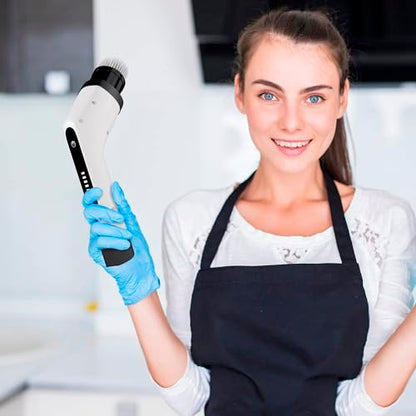 7-in-1 Electric Bathroom Scrubbing Brush, 2500 mAh. Telescopic Bathtub Scrubber with Long Handle. Powerful Electric Bathtub Scrubber. Portable Power Brush for Cleaning Bathroom, Kitchen, Car - size: 1 Pack