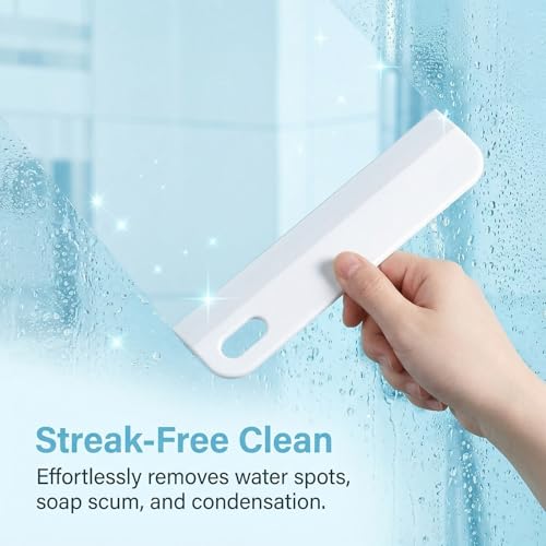Mini Squeegee for Car, 2 PCS Small Sink Squeegees Soft Rubber Squeegee Multi-Purpose Window Scrubber Cleaning Squeegees Tool for Kitchen Countertops, Car Windshield, Bathroom, White