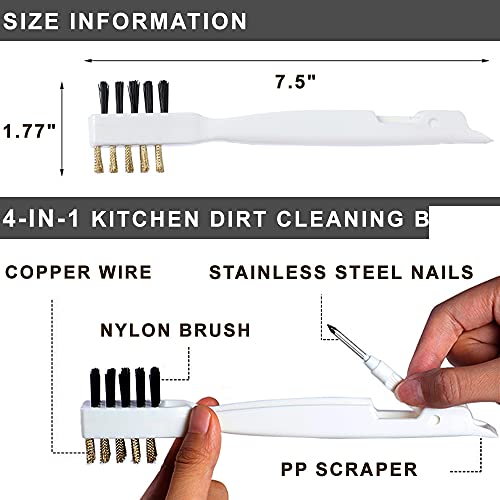 Kitchen Stove Cleaning Brush + Scraper Tool Set, Brass Wire Brushes for Range Hood Grease Grime, Rust Cleaner Heavy Duty Stainless Steel Putty Scraper for Gas Burners Cooktop Pot Pan - color: Stove Brush + Stainless Steel Scraper