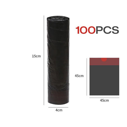 100 Count Black Drawstring Waste Bags - Thick Plastic Garbage Bags for Kitchen, Office, and Home