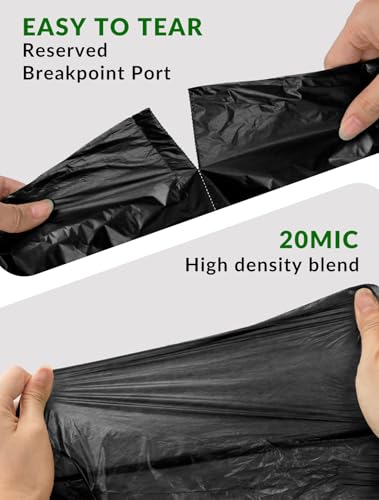 UMT Plastar 150 Count 40-45 Gallon Heavy Duty Black Trash Bags, 38x46 Inch Leak-Resistant Garbage Bags