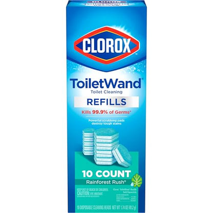 Clorox ToiletWand Toilet Cleaner Refills, Toilet brush, Rainforest Rush, 10 Ct - size: 10 Count (Pack of 1)