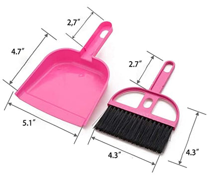 TOPZEA 6 Pack Mini Dust Pan and Brush Set, Mini Hand Broom Dustpan Set Hand Whisk for Table, Desk, Countertop, Keyboard, Cat, Dog and Other Pets