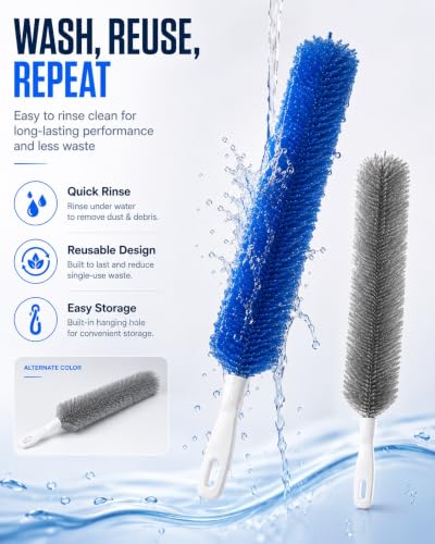 Bendable Microfiber Head Reusable Dust Remover 360° Flexible Fan Duster Brushes Cleaning Tools for Blinds Cleaner Brush Ceiling Blind Vent Ultimate Multi Purpose Dusters Home Upgrades(4PCS-B) - color: 4pcs-b