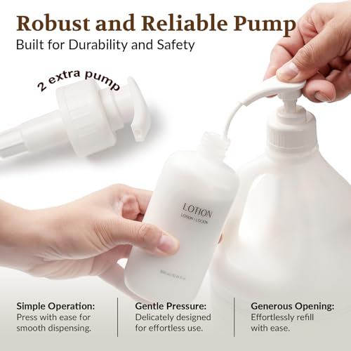 Hotel Shampoo Gallon Size 1 Gallon Each Total 2 Gallon Jugs with Extra Pump Dispenser to Refill Wall-Mounted and Stand Dispenser Hotel Toiletries Bulk