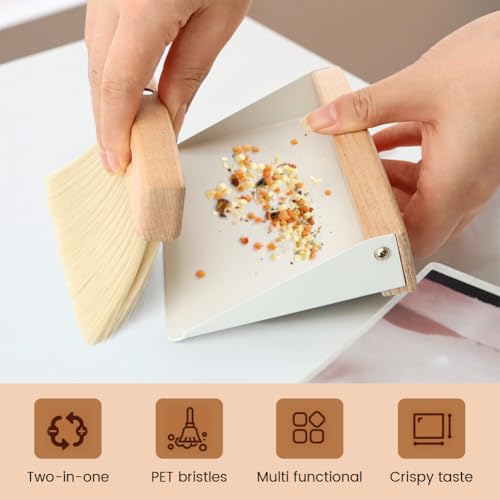 Mini Dustpan and Brush Set,Stable Dust Pans with Brush,Easy to Store and Broom and Dustpan Set,Portable Broom and Dustpan for Countertop,Table,Sofa,Furniture,Keyboard,Car,Cabinet
