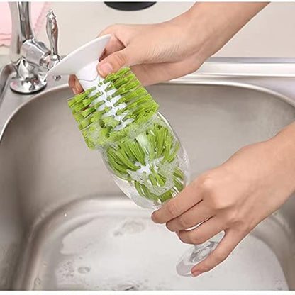 2PCS Glass Cleaning Brush with Suction Cup, Kitchen Bottle and Wine Cup Cleaner, Stable Washing for Cups, Mugs, Decanters and Jugs, Green - color: Green, size: 2PCS