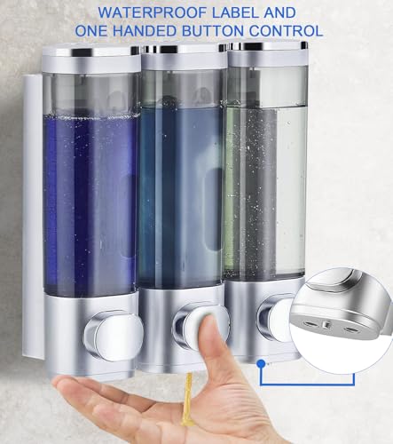 Shampoo and Conditioner Dispenser Shower Soap Dispenser Shampoo Dispenser Body Wash Dispenser for Bathroom,Large Capacity, Silver - color: Silver