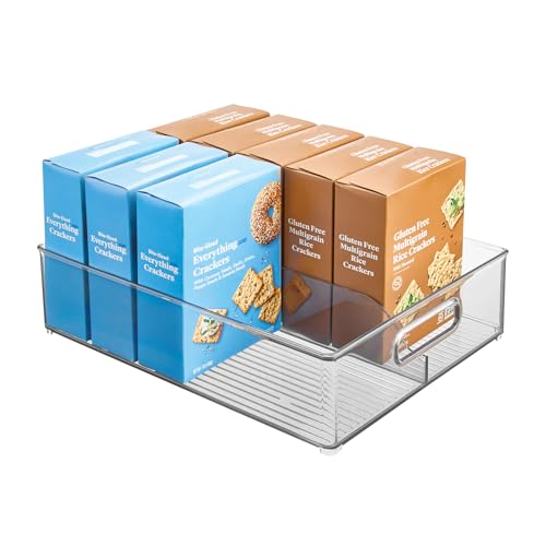 iDesign Divided Pantry Bin with Handle, Clear | For Pantry, For Refrigerator, For Freezer - style: Pack of 1