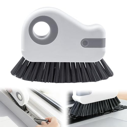 2 in 1 Window Track Cleaning Brush, 2026 New Groove Crevice Cleaning Tool, Multifunctional Hard Bristle Grip Brush with Hidden Scraper, Gap Scrub Brush for Sliding Door, Window Sill (1Pc-Grey) - color: 1pc-grey