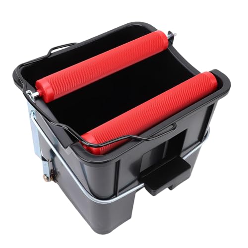 Aramox 14L Pedal Spin Mop Bucket Heavy Duty ABS Metal Bucket with Foot Press Wringer for Marine Boat Yacht Ship Deck Cleaning IMPA174280