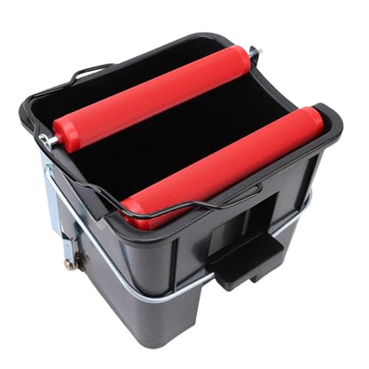 Aramox 14L Pedal Spin Mop Bucket Heavy Duty ABS Metal Bucket with Foot Press Wringer for Marine Boat Yacht Ship Deck Cleaning IMPA174280