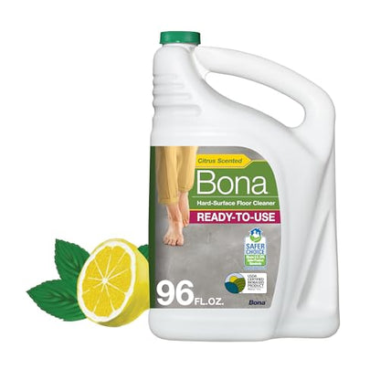 Bona Multi-Surface Floor Cleaner Refill - 96 fl oz - Lemon Mint - Residue-Free Floor Cleaning Solution refill for Spray Mop and Spray Bottles - For Use on Stone, Tile, Laminate, and Vinyl Floors - size: 96 Fl Oz (Pack of 1)