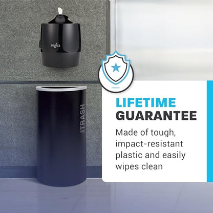 Zogics Wall Mounted Dispenser for Gym Wipes – No-Touch Sanitizing Wipes Dispenser, Mounts Easily to Wall for Quick Access to Disinfecting Wet Wipes (1 Unit) - style: Black
