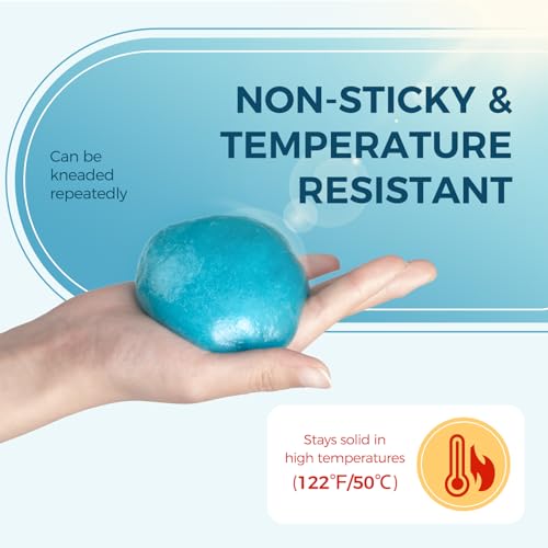 CLICK CLEAN 2Pcs Cleaning Gel for Car, 7oz Car Detailing Tools, Cleaning Putty Gel, Car Interior Cleaner Universal Dust Cleaner for Keyboard, Laptop, Air Vents (Coconut & Bluebell) - color: Gray+Blue
