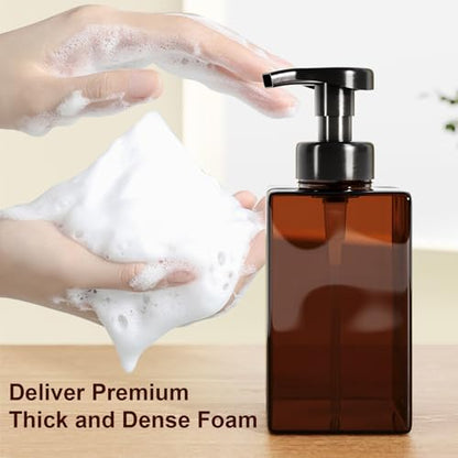 Amber Foam Soap Dispenser Set of 2 Bundle with 2 Pcs Amber Lotion Soap Dispenser