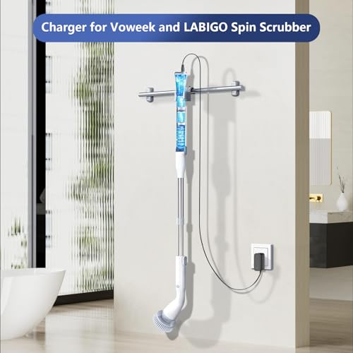 Charger for Voweek Electric Spin Scrubber Compatible with Voweek VWS211/SP02/ LABIGO LA1 Electric Spin Scrubber Power Cord Charger